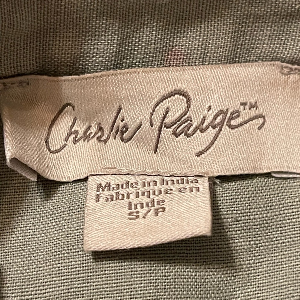 Charlie Paige Button-Up Shirt Dress - Sage Green - Picture 3 of 4